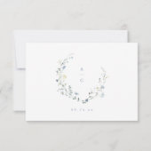 Elegant Dusty Blue Wildblume Rustic Boho Wedding RSVP Karte (Rückseite)