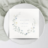 Elegant Dusty Blue Wildblume Rustic Boho Wedding Serviette