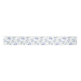 Elegant Dusty Blue Wildblume Satinband