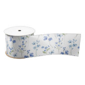 Elegant Dusty Blue Wildblume Satinband (Spule)