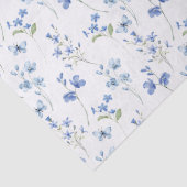 Elegant Dusty Blue Wildblume Seidenpapier (Detail)