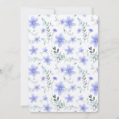 Elegant Dusty Blue Wildblumen Einladung (Rückseite)