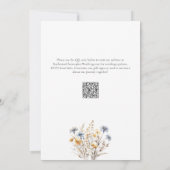 Elegant Dusty Blue Wildblumen Wasserfarbenhochzeit Einladung (Rückseite)