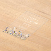 Elegant Dusty Blue Wildblumen Wedding Clear Acryleinladungen (Ablage )