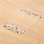 Elegant Dusty Blue Wildblumen Wedding Gold Acryleinladungen (Ablage )