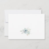 Elegant Dusty Blue Winter Boho Foliage Wedding RSVP Karte (Rückseite)
