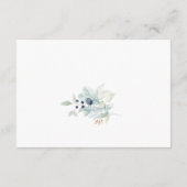 Elegant Dusty Blue Winter Foliage Hochzeitdetails Begleitkarte (Rückseite)