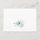 Elegant Dusty Blue Winter Foliage Hochzeitdetails Begleitkarte (Rückseite)