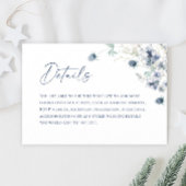 Elegant Dusty Blue Winter Foliage Hochzeitdetails Begleitkarte