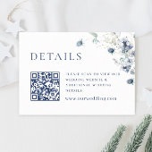 Elegant Dusty Blue Winter Foliage Hochzeitdetails Begleitkarte