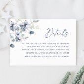 Elegant Dusty Blue Winter Foliage Hochzeitdetails Begleitkarte