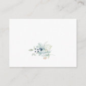 Elegant Dusty Blue Winter Foliage Hochzeitdetails Begleitkarte (Rückseite)