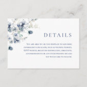 Elegant Dusty Blue Winter Foliage Hochzeitdetails Begleitkarte (Vorderseite)