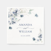 Elegant Dusty Blue Winter Foliage Wedding Serviette (Vorderseite)