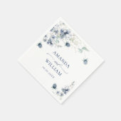 Elegant Dusty Blue Winter Foliage Wedding Serviette (Ecke)