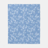 Elegant Dusty Blue Winter Frost Botanical Fleecedecke (Vorderseite)