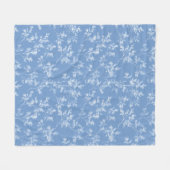 Elegant Dusty Blue Winter Frost Botanical Fleecedecke (Vorderseite (Horizontal))