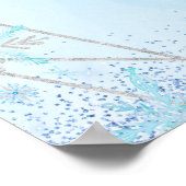 Elegant Dusty Blue Winter Quinceñera Begrüßungszei Poster (Ecke)