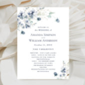 Elegant Dusty Blue Winter Wedding Zeremonie Programm