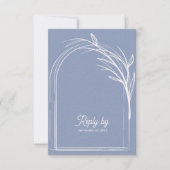 Elegant Dusty Blue With QR Code Wedding Reply By RSVP Karte (Vorderseite)