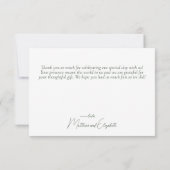 Elegant Dusty Blue Yellow Wildblumen Boho Wedding Dankeskarte (Rückseite)