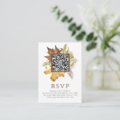 Elegant Dusty Brown Hochzeit im Herbst QR Code UAW Begleitkarte (Stehend Vorderseite)