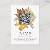 Elegant Dusty Brown Hochzeit im Herbst QR Code UAW Begleitkarte (Vorderseite)