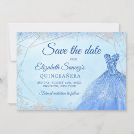 Elegant Dusty Christmas Mis Quince Save the Date Einladung
