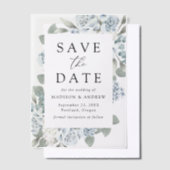 Elegant Dusty Floral Wedding Save the Date Pergament Einladungen (Versetzt)