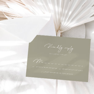 Elegant Dusty Gray Calligraphy RSVP Card Karte
