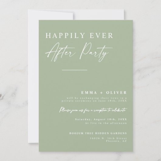 Elegant Dusty Green glücklich je nach QR-Code Einladung (Vorderseite)