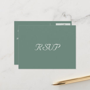 Elegant Dusty Green Party Wedding Response UAWG Postkarte