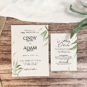 Elegant Dusty Greenerenerity Foliage Wedding Einladung
