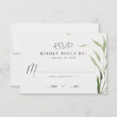Elegant Dusty Greenerenerity Foliage Wedding RSVP Karte (Vorderseite)