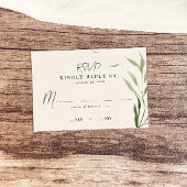 Elegant Dusty Greenerenerity Foliage Wedding RSVP Karte