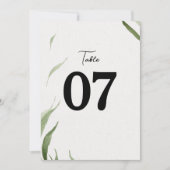 Elegant Dusty Greenerity Wedding Tischnummern (Vorderseite)