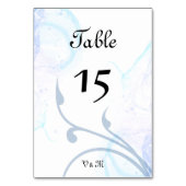 Elegant Dusty Light Blue Wavy Tischnummer (Vorderseite)