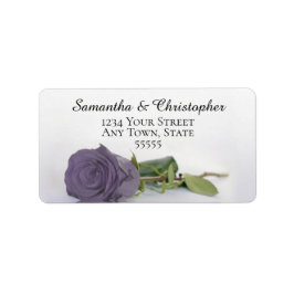 Elegant Dusty Lila Lavender Rose Wedding Address Adressaufkleber