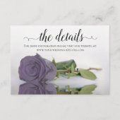 Elegant Dusty Lila Rose Wedding Details Website Begleitkarte (Vorderseite)