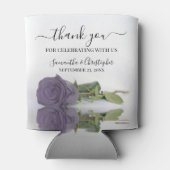 Elegant Dusty Lila Rose Wedding Vielen Dank Dosenkühler (Rückseite)