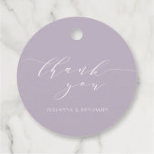 Elegant Dusty Lilac Art Deco Wedding Vielen Dank Geschenkanhänger (Rückseite)