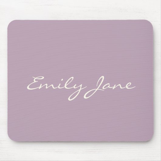 Elegant Dusty Lilac Handgeschriebener Skriptname B Mousepad (Vorne)