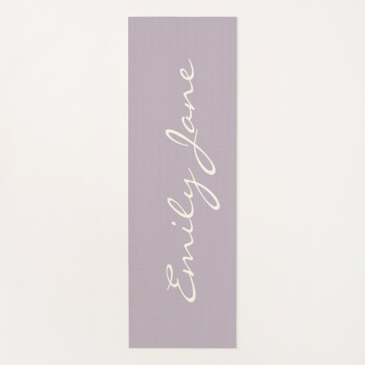 Elegant Dusty Lilac Handgeschriebener Skriptname B Yogamatte (Vorderseite)