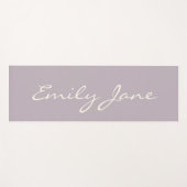 Elegant Dusty Lilac Handgeschriebener Skriptname B Yogamatte (Vorderseite (Horizontal))