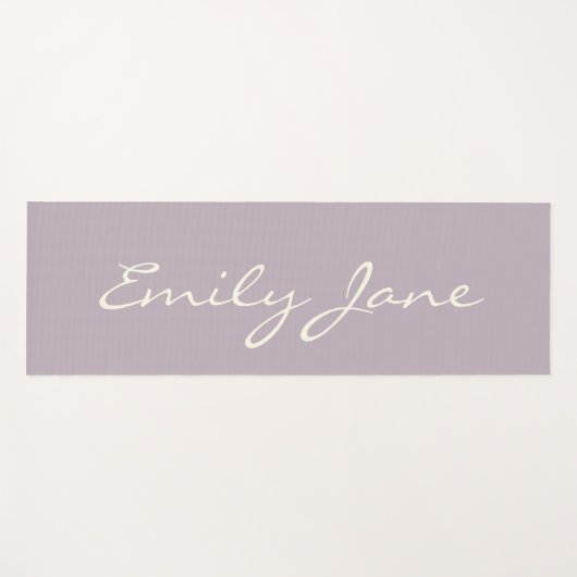 Elegant Dusty Lilac Handgeschriebener Skriptname B Yogamatte (Vorderseite (Horizontal))