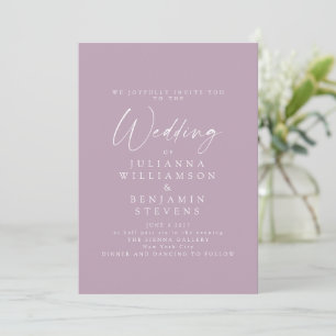 Elegant Dusty Lilac Minimalistisch Script Wedding Einladung