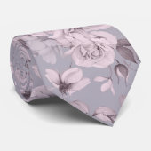 Elegant Dusty Mauve Botanical Necktie for Weddings Krawatte (Gerollt)