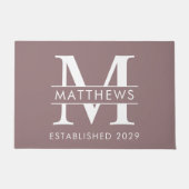 Elegant Dusty Mauve Custom Monogram Name Doormat Fußmatte (Vorderseite)