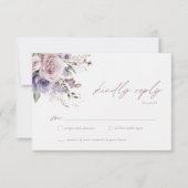 Elegant Dusty Mauve & Lavender Wedding RSVP Einladung (Vorderseite)