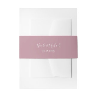 Elegant Dusty Mauve Personalisiert Wedding Einladungsbanderole